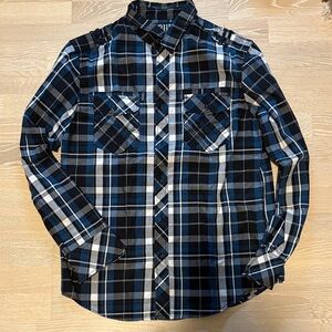 Men's Blue Plaid Shirt